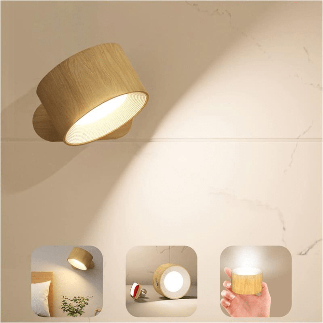 Moduro.co.uk Wall Lamp Orlo – 360° Wireless Wall Light in Nordic Style
