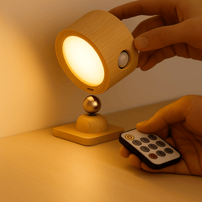 Moduro.co.uk Wall Lamp Brown (Wood) Orlo – 360° Wireless Wall Light in Nordic Style