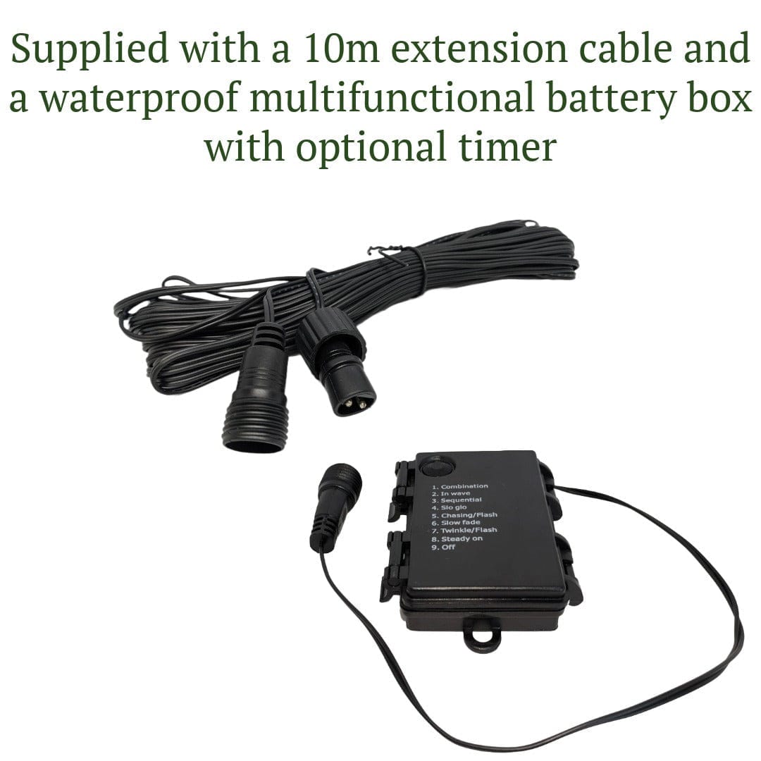 Moduro.co.uk LED Lighting Premium Waterproof Icicle Christmas Lights – Connectable Outdoor LED Lights for Roof & Gutters (8 Modes, Timer, 10m Cable)