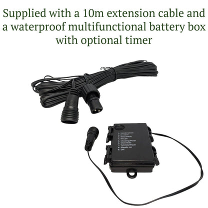 Moduro.co.uk LED Lighting Premium Waterproof Icicle Christmas Lights – Connectable Outdoor LED Lights for Roof & Gutters (8 Modes, Timer, 10m Cable)