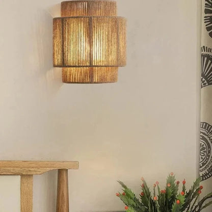 Moduro.co.uk Wall Lamps Rattan Wall Lamp – Handwoven Bamboo & Wicker – Rustic Ambient Light