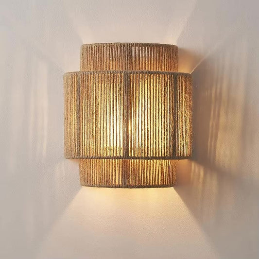 Moduro.co.uk Wall Lamps Rattan Wall Lamp – Handwoven Bamboo & Wicker – Rustic Ambient Light