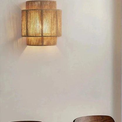 Moduro.co.uk Wall Lamps Rattan Wall Lamp – Handwoven Bamboo & Wicker – Rustic Ambient Light