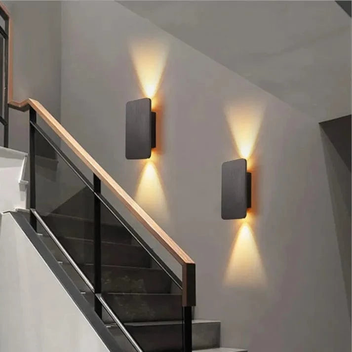 Moduro.co.uk Wall Light Fixtures Grey / Cool White Rectangular Wall Lamp – Modern LED Wall Light – Metal – Multiple Colours – Indoor Use