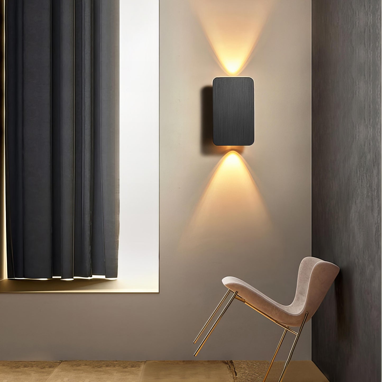 Moduro.co.uk Wall Light Fixtures Black / Cool White Rectangular Wall Lamp – Modern LED Wall Light – Metal – Multiple Colours – Indoor Use