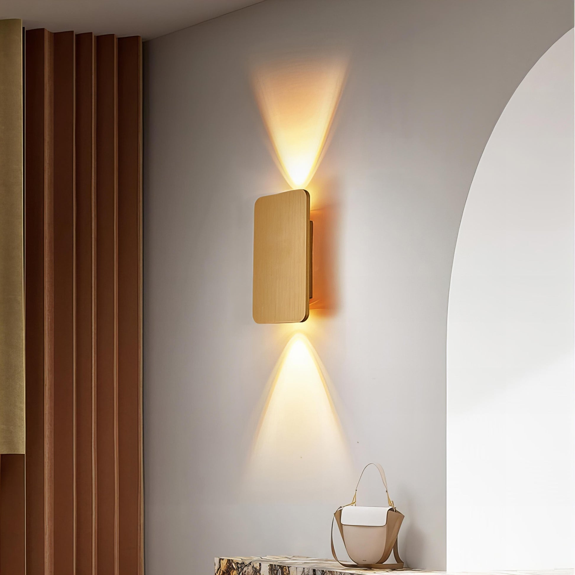 Moduro.co.uk Wall Light Fixtures Gold / Cool White Rectangular Wall Lamp – Modern LED Wall Light – Metal – Multiple Colours – Indoor Use