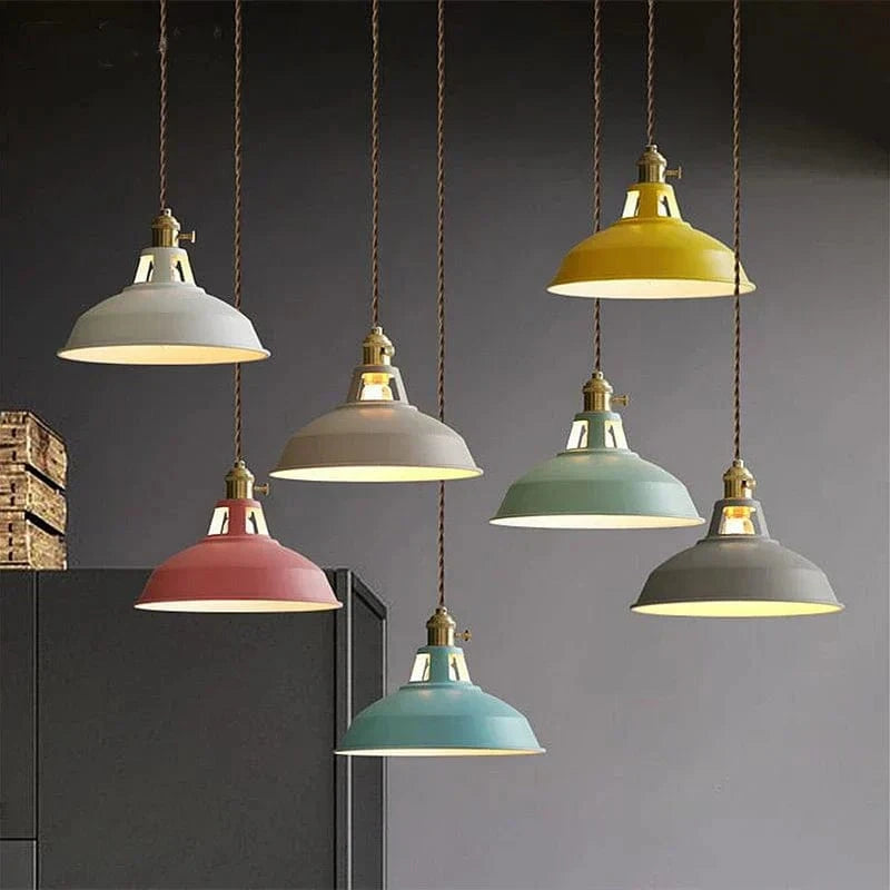 Moduro.co.uk Pendant lights Retro Pendant Light – Industrial Metal Barn Shade – 26×20cm – Adjustable Wire
