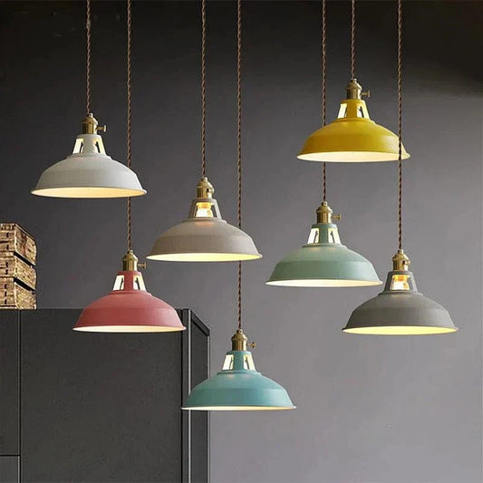Moduro.co.uk Pendant lights Retro Pendant Light – Industrial Metal Barn Shade – 26×20cm – Adjustable Wire