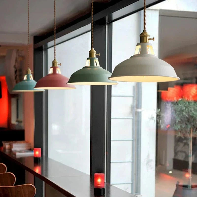 Moduro.co.uk Pendant lights Retro Pendant Light – Industrial Metal Barn Shade – 26×20cm – Adjustable Wire