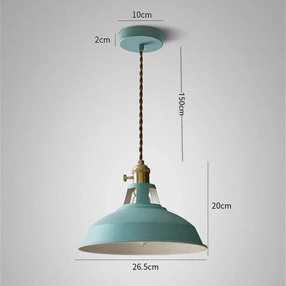 Moduro.co.uk Pendant lights Retro Pendant Light – Industrial Metal Barn Shade – 26×20cm – Adjustable Wire