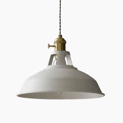 Moduro.co.uk Pendant lights Wit Retro Pendant Light – Industrial Metal Barn Shade – 26×20cm – Adjustable Wire