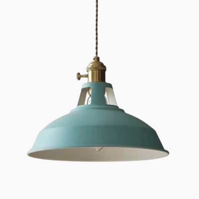 Moduro.co.uk Pendant lights Blauw Retro Pendant Light – Industrial Metal Barn Shade – 26×20cm – Adjustable Wire