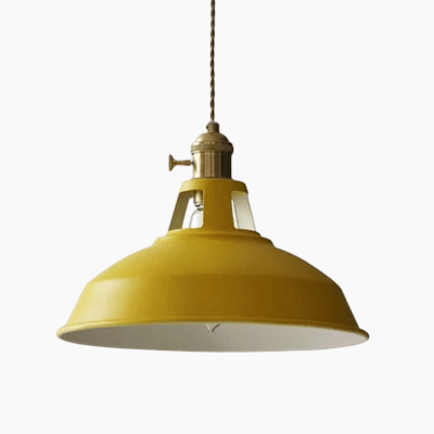 Moduro.co.uk Pendant lights Geel Retro Pendant Light – Industrial Metal Barn Shade – 26×20cm – Adjustable Wire