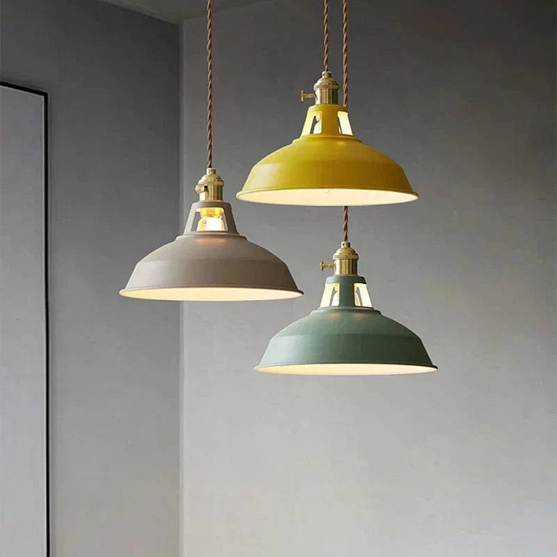 Moduro.co.uk Pendant lights Retro Pendant Light – Industrial Metal Barn Shade – 26×20cm – Adjustable Wire