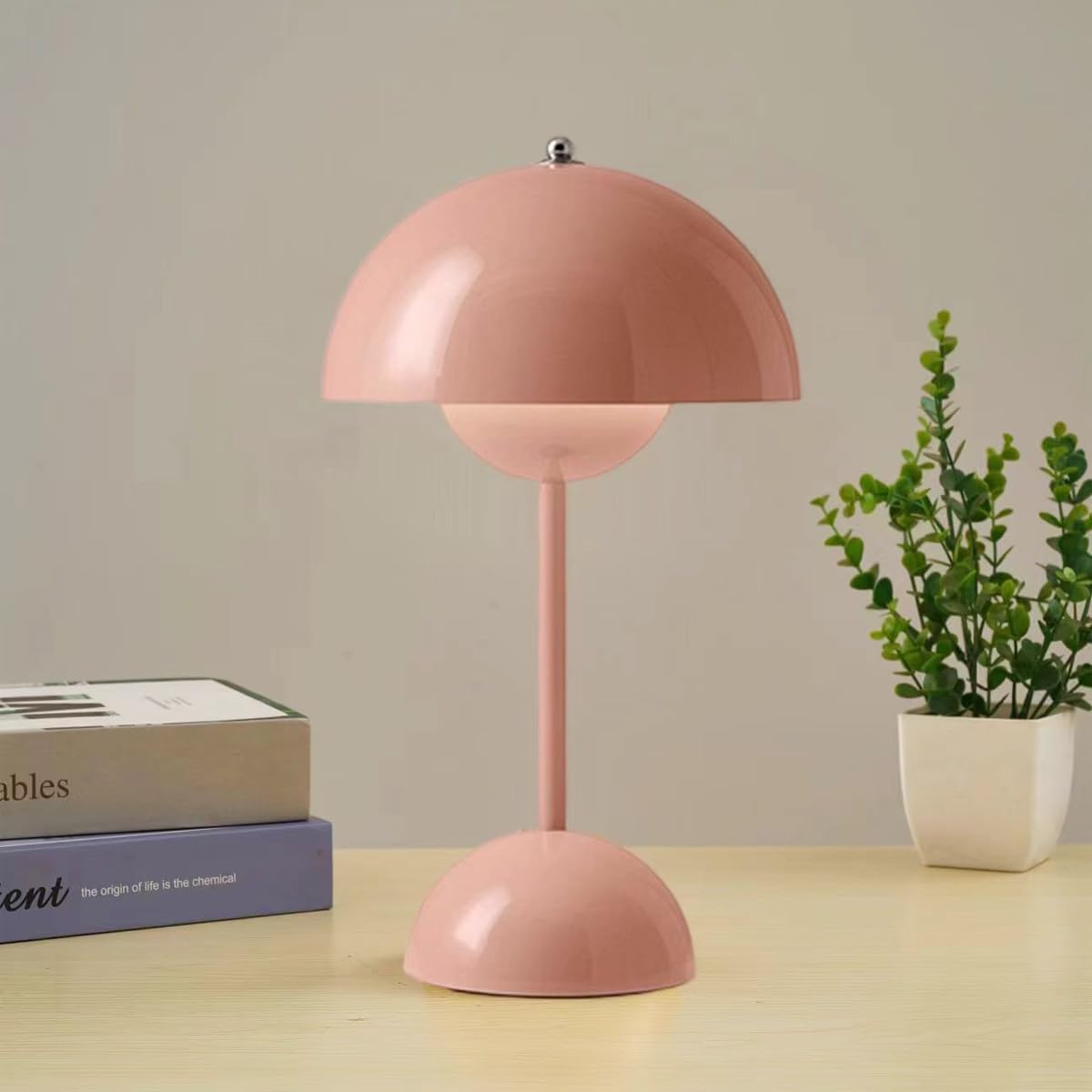 Moduro.co.uk Table Lamps Pink Scandinavian Table Lamp – Round Base – LED – Adjustable Brightness – Bedroom & Desk