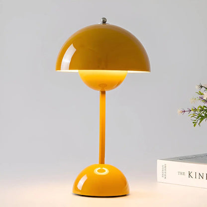 Moduro.co.uk Table Lamps Yellow Scandinavian Table Lamp – Round Base – LED – Adjustable Brightness – Bedroom & Desk