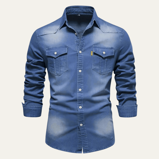 Moduro Men Summer Shirts Blue / S The Ashford Denim Shirt for Men