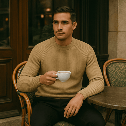 Moduro Men Winter Sweaters The Ely 100% Cashmere Crewneck for Men