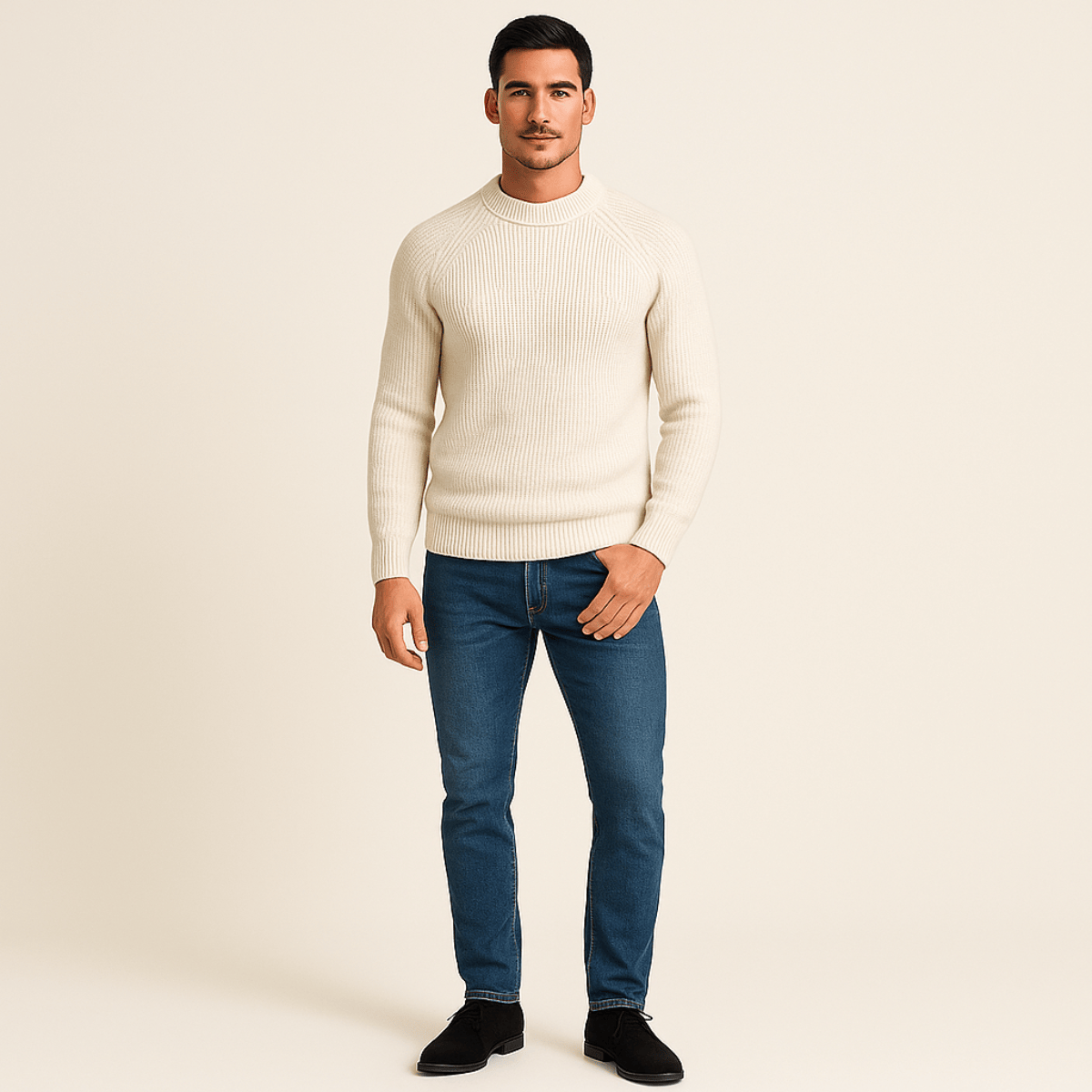 Moduro Men Winter Sweaters The Ely 100% Cashmere Crewneck for Men