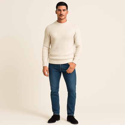 Moduro Men Winter Sweaters The Ely 100% Cashmere Crewneck for Men