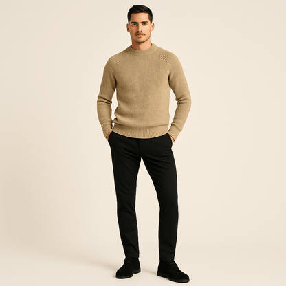 Moduro Men Winter Sweaters The Ely 100% Cashmere Crewneck for Men
