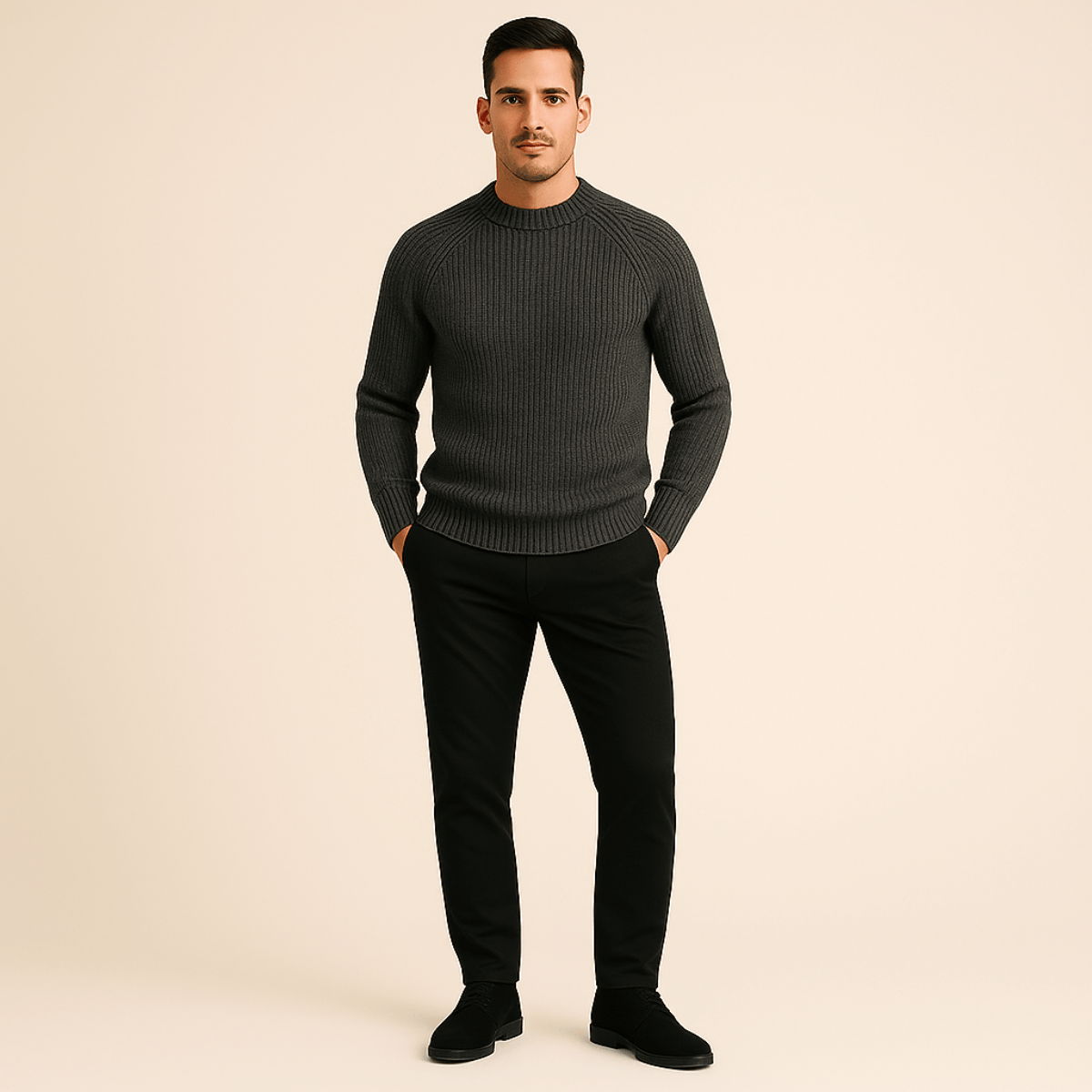Moduro Men Winter Sweaters The Ely 100% Cashmere Crewneck for Men
