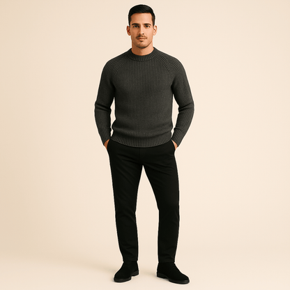 Moduro Men Winter Sweaters The Ely 100% Cashmere Crewneck for Men