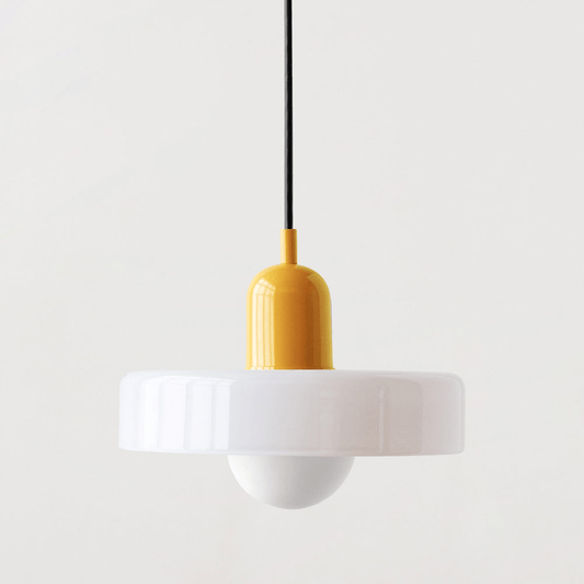 Moduro.co.uk Pendant Lights White / Yellow / 25 x 18 cm VitraGlow – Colorful Glass Pendant – Modern Artistic Ceiling Lamp – Adjustable