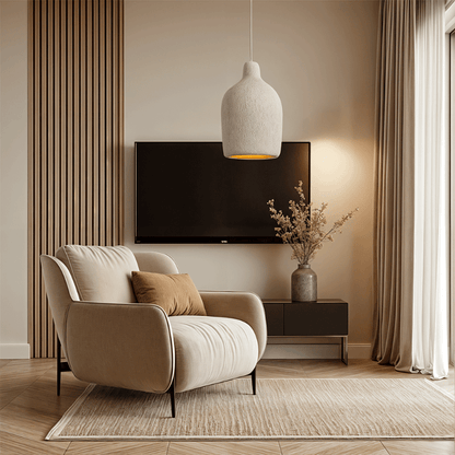Moduro.co.uk ceiling lamps Style B | 10.2" x 18.1" / 26 x 46cm / Warm Light 3000K Wabi Pendant Light – Japandi Style Resin Ceiling Lamp