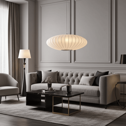 Moduro.co.uk Pendant lights Wabi Sabi Chandelier – Japanese Silk Pendant Light – Ivory White – Japandi Style – E27 Bulb