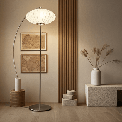 Moduro.co.uk Pendant lights Floor Lamp / Warm White Wabi Sabi Chandelier – Japanese Silk Pendant Light – Ivory White – Japandi Style – E27 Bulb