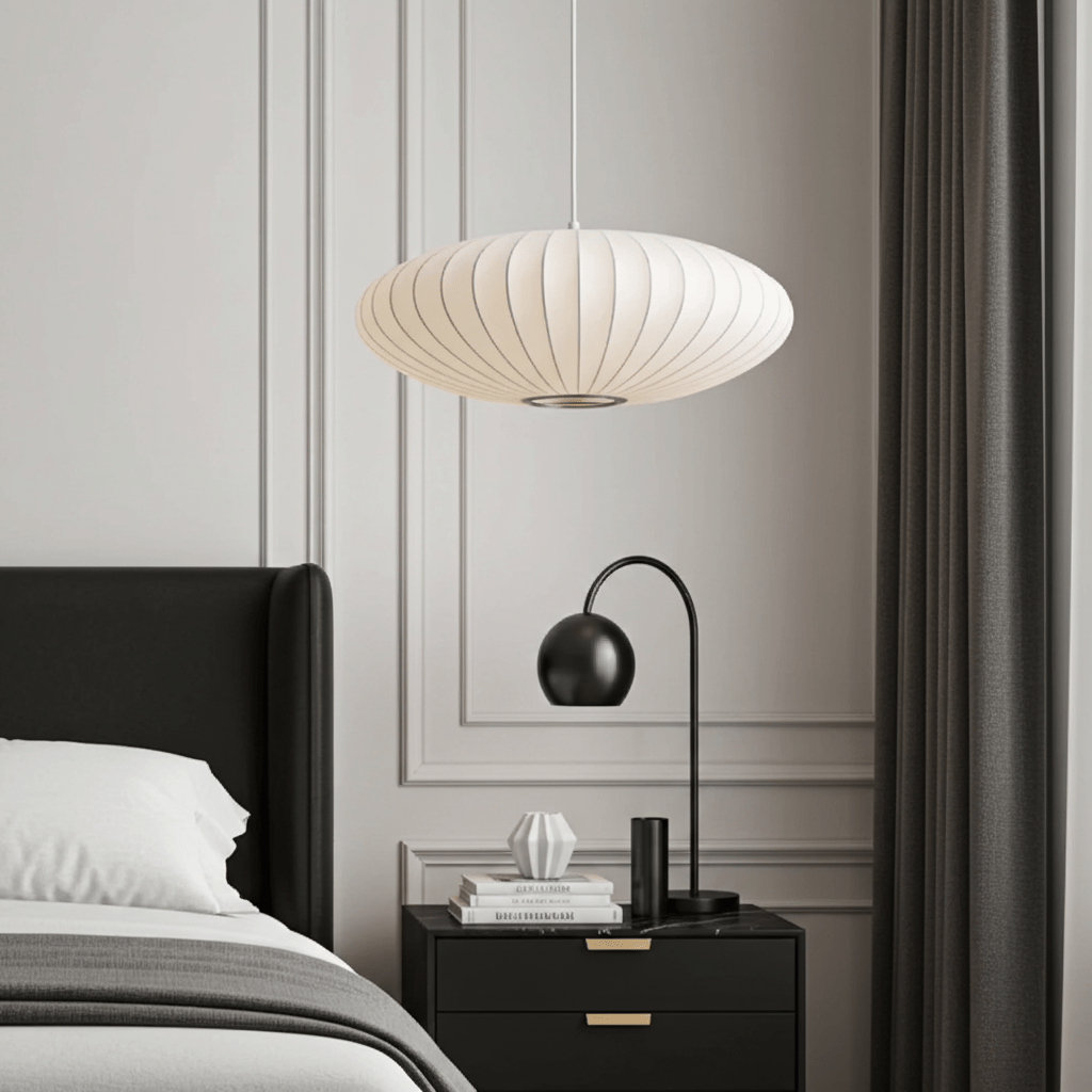 Moduro.co.uk Pendant lights Wabi Sabi Chandelier – Japanese Silk Pendant Light – Ivory White – Japandi Style – E27 Bulb