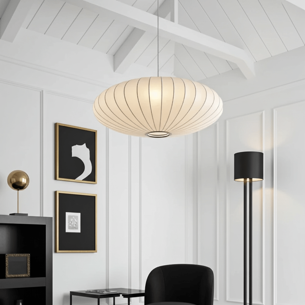 Moduro.co.uk Pendant lights Wabi Sabi Chandelier – Japanese Silk Pendant Light – Ivory White – Japandi Style – E27 Bulb