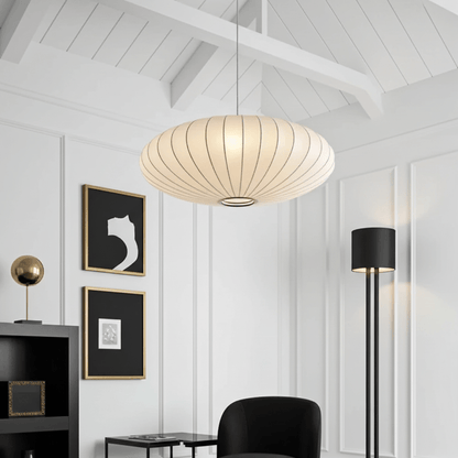 Moduro.co.uk Pendant lights Wabi Sabi Chandelier – Japanese Silk Pendant Light – Ivory White – Japandi Style – E27 Bulb