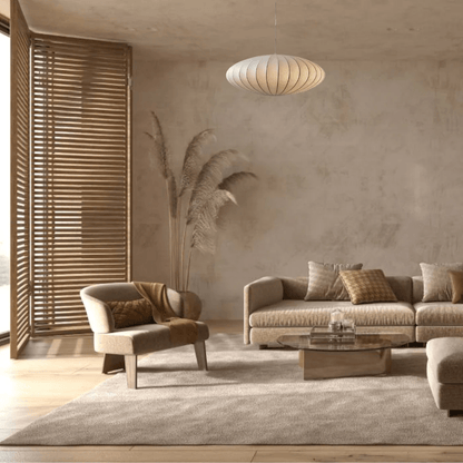 Moduro.co.uk Pendant lights Wabi Sabi Chandelier – Japanese Silk Pendant Light – Ivory White – Japandi Style – E27 Bulb