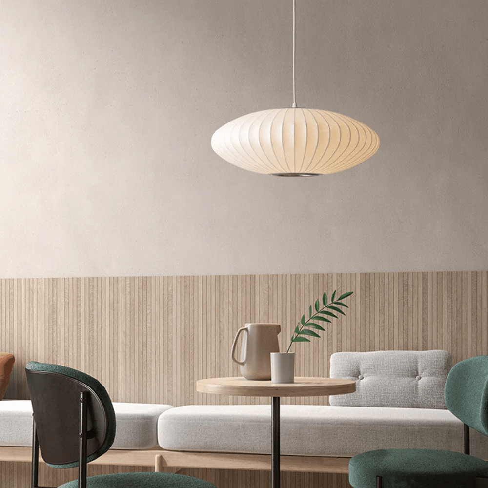 Moduro.co.uk Pendant lights Wabi Sabi Chandelier – Japanese Silk Pendant Light – Ivory White – Japandi Style – E27 Bulb