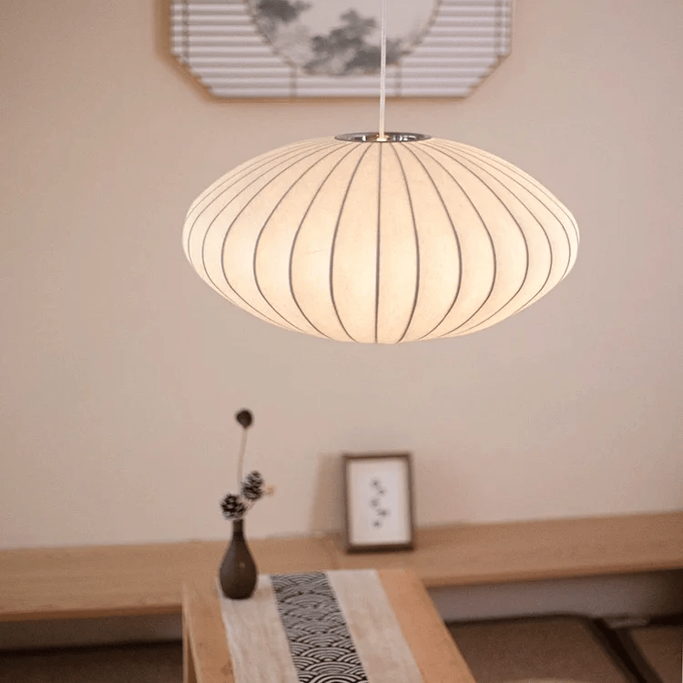 Moduro.co.uk Pendant lights Wabi Sabi Chandelier – Japanese Silk Pendant Light – Ivory White – Japandi Style – E27 Bulb