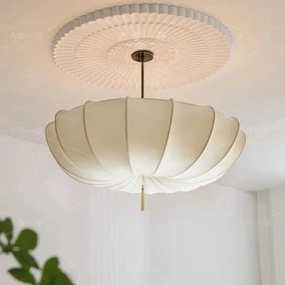 Moduro.co.uk Chandelier 40cm / Cold Light Wabi Sabi Chandelier – Nordic Fabric Pendant Light – Minimalist Japandi Style – E27 LED – Adjustable