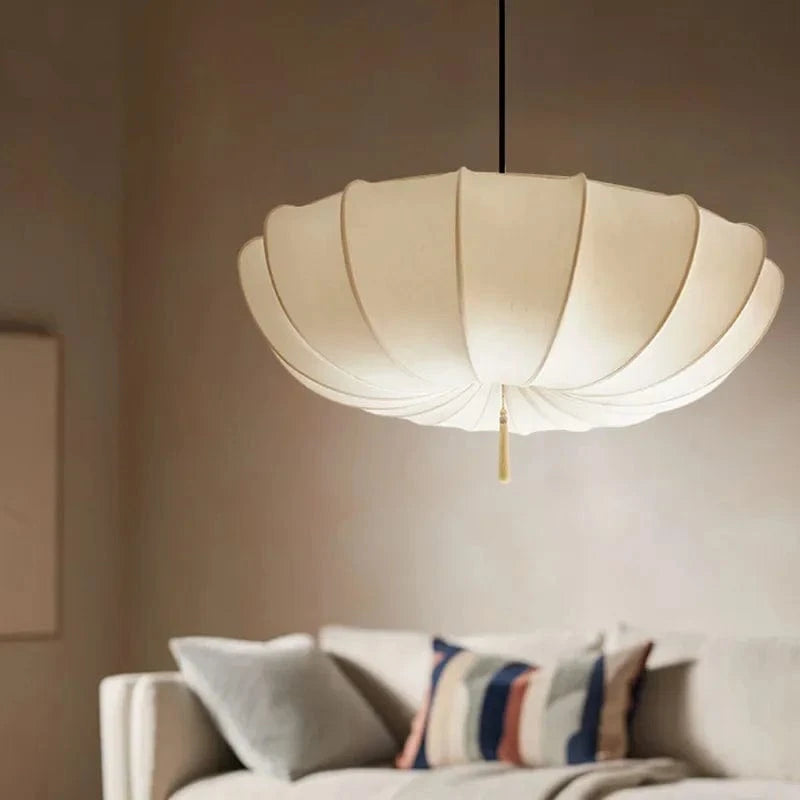 Moduro.co.uk Chandelier Wabi Sabi Chandelier – Nordic Fabric Pendant Light – Minimalist Japandi Style – E27 LED – Adjustable