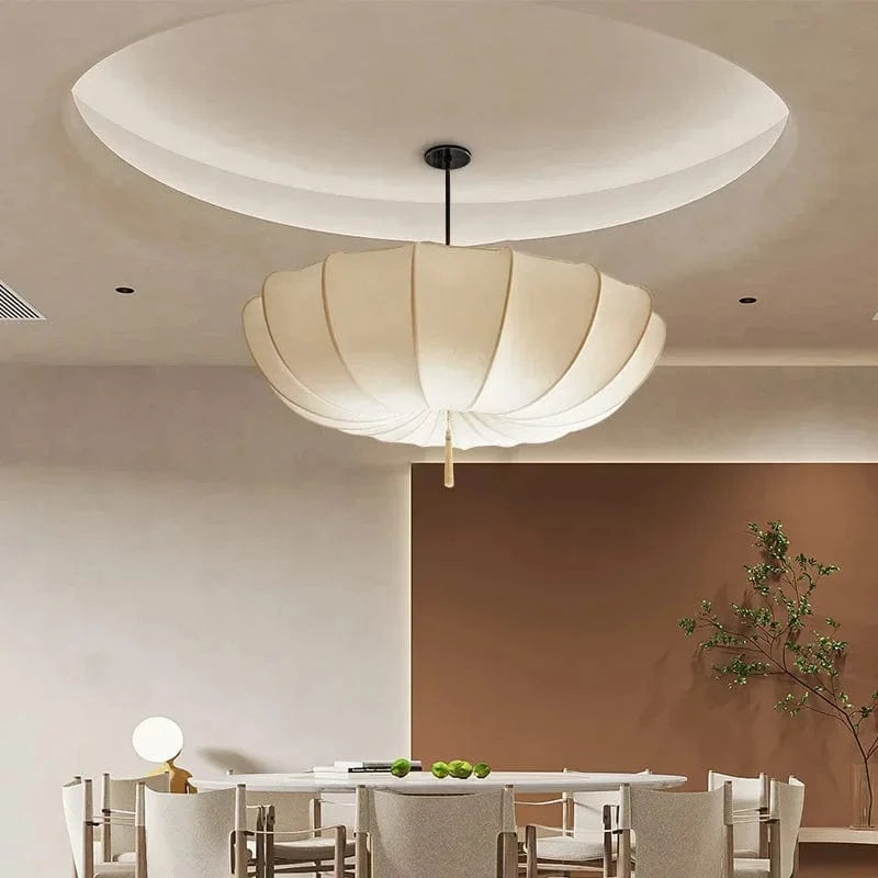 Moduro.co.uk Chandelier Wabi Sabi Chandelier – Nordic Fabric Pendant Light – Minimalist Japandi Style – E27 LED – Adjustable