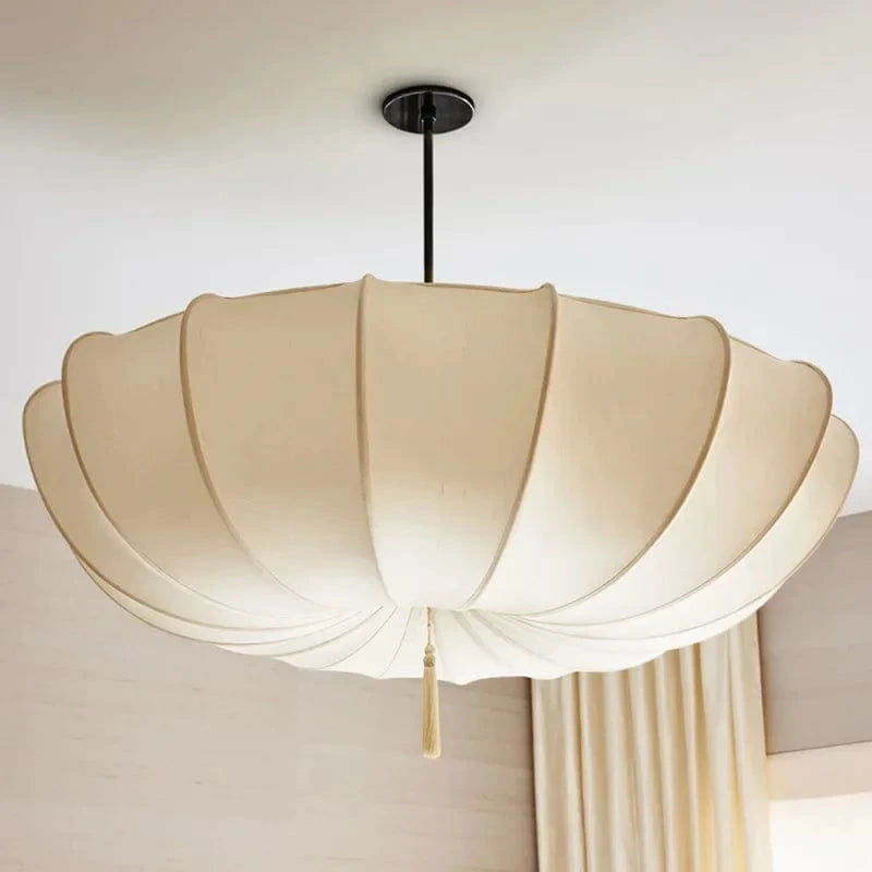 Moduro.co.uk Chandelier Wabi Sabi Chandelier – Nordic Fabric Pendant Light – Minimalist Japandi Style – E27 LED – Adjustable