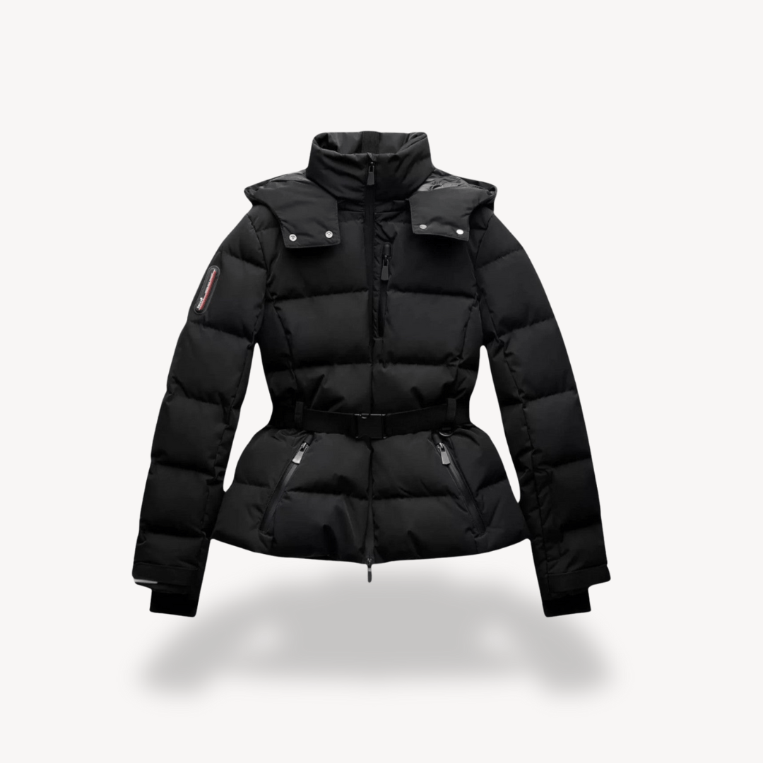 Moduro.co.uk Puffer Jacket Black / XS Women’s Puffer Jacket – Belted Winter Coat – Black – Lightweight Insulated Design