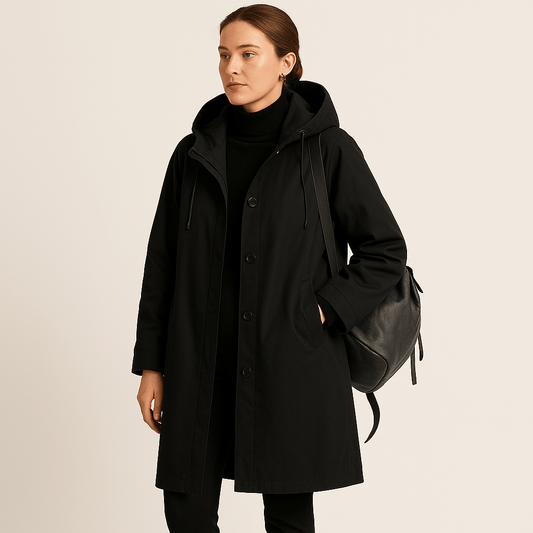 Moduro Trench Coats Zwart / XS ZAAN Original | Elegante Waterdichte Regenmantel met Capuchon
