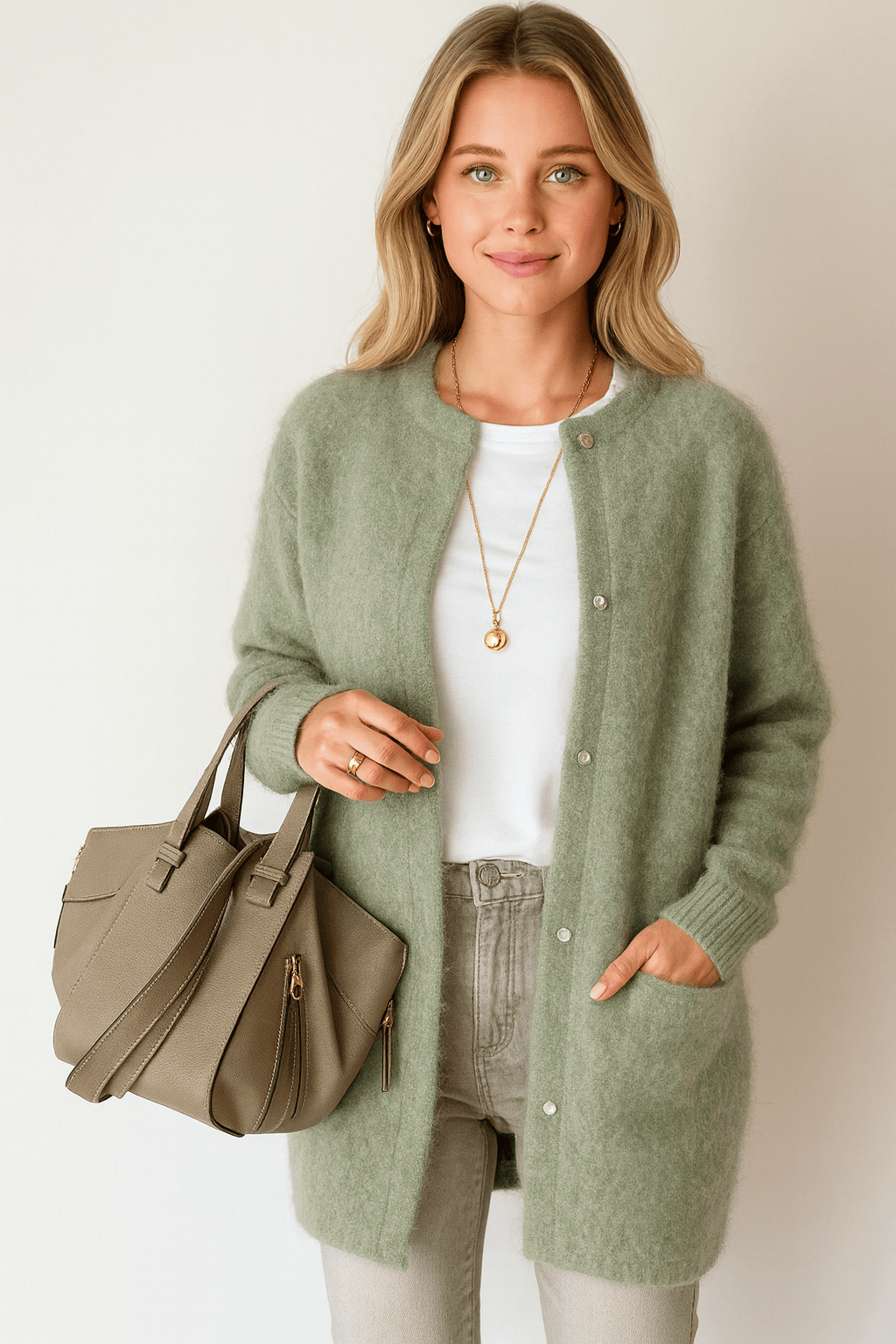 Moduro Claudia Richter | Wol-Mohair Vest met Tijdloze Elegant Groen / S ZAAN Original | Wol-Mohair Vest met Tijdloze Elegant